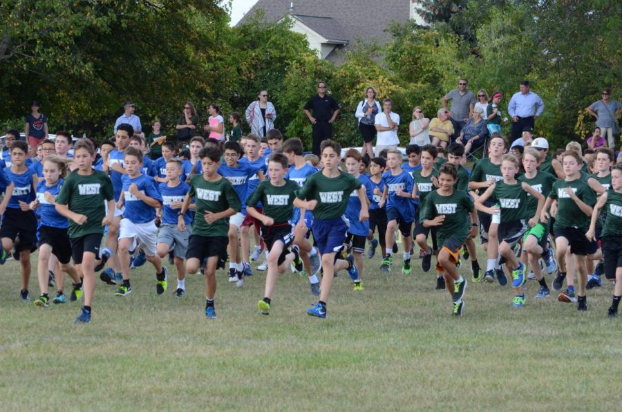 WEST CROSS COUNTRY team beats the Liberty lions. 