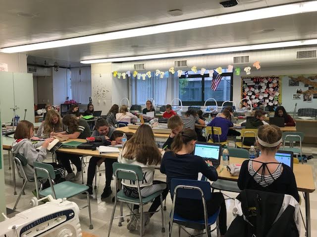 MRS. BAZZI (W.M.S. Teacher) 3rd hour LME class, studying and working hard through the day.