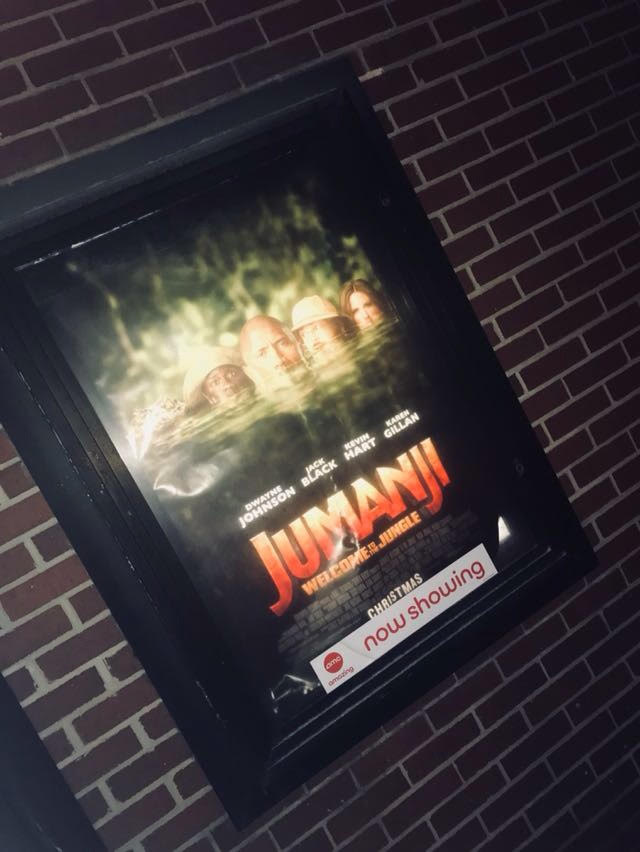  This is a picture of the “Jumanji” movie poster at “AMC 20, Livonia.”
