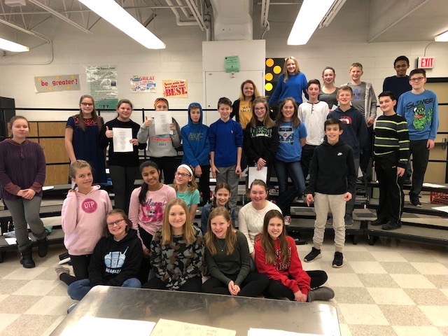 WMS 3rd Hour 7th Grade SJ5K Choir Students working on songs for the concert in April.
