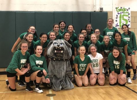 2018 W.M.S. Volleyball team after their win against Discovery Middle School. 