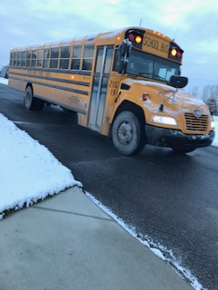 School Bus arriving to West in the morning.
