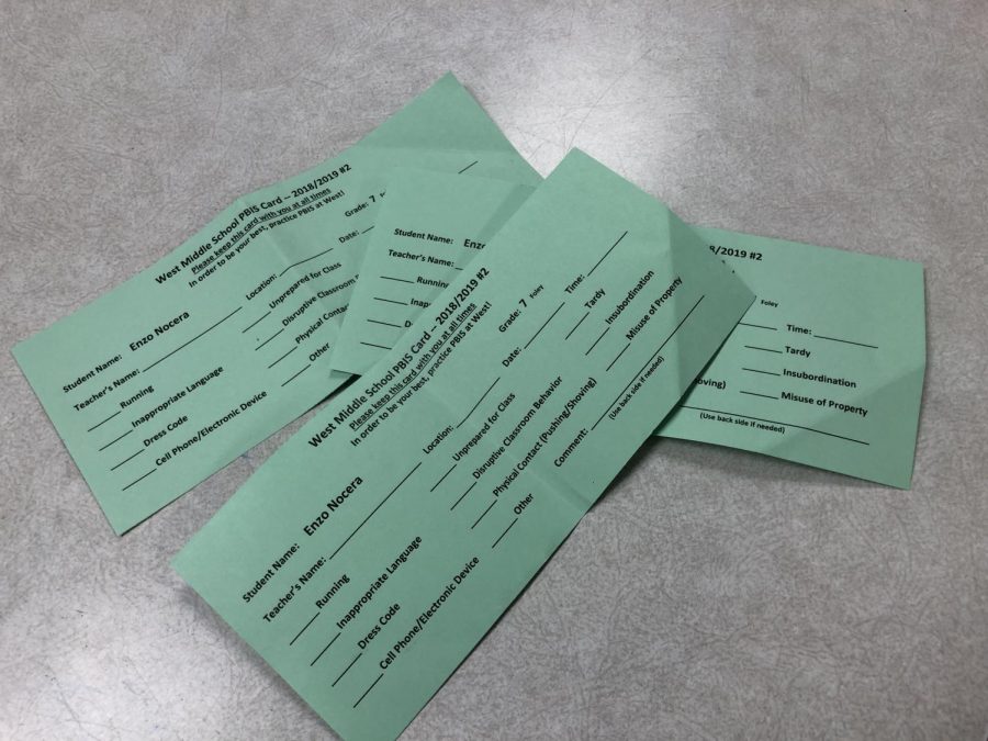 Enzo Noceras PBIS cards that will be used as tickets for snacks and hot coco. 