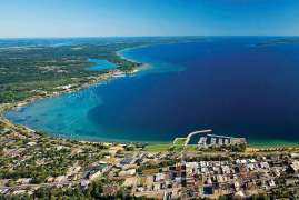 Traverse City Bay and view of Lake Michigan