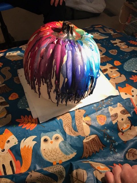 Finished Rainbow Pumpkin craft