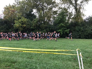 7th and 8th grade WMS cross country boys team starting their race at Heritage Park. 