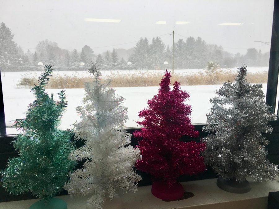 Winter decorations in Mrs. Horvaths classroom. 
