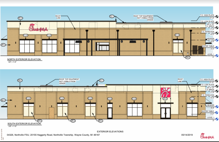 The blue prints for the Chick-fil-A opening in Northville
