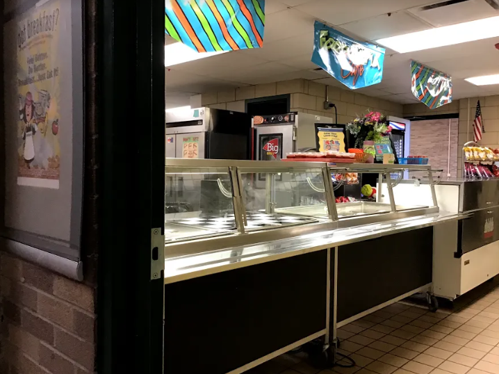 West Cafeterias lunch serving station. 