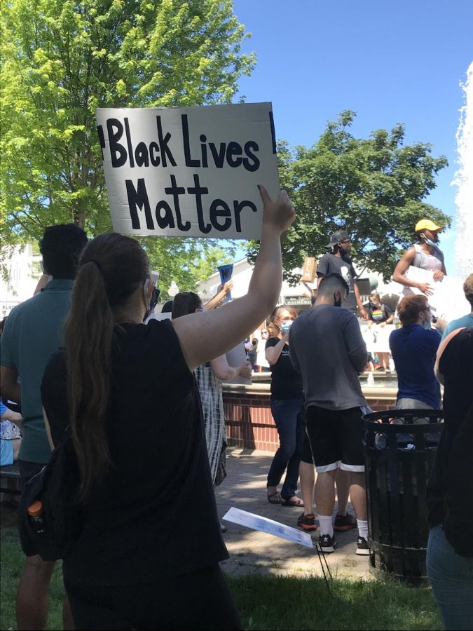 Black Lives Matter protest in Downtown Plymouth, Michigan. 