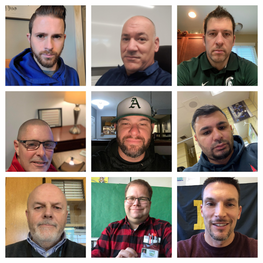 There are 9 Men of West taking part in this challenge (from top L to R): Mr. Barnes, Mr. Trzeciak, Mr. Majszak, Mr. Smiley, Mr. Wells, Mr. Almachy, Mr. Watson, Mr. Fisher, and Mr. Szalka. 