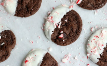 White Chocolate Peppermint-Dipped Cookies