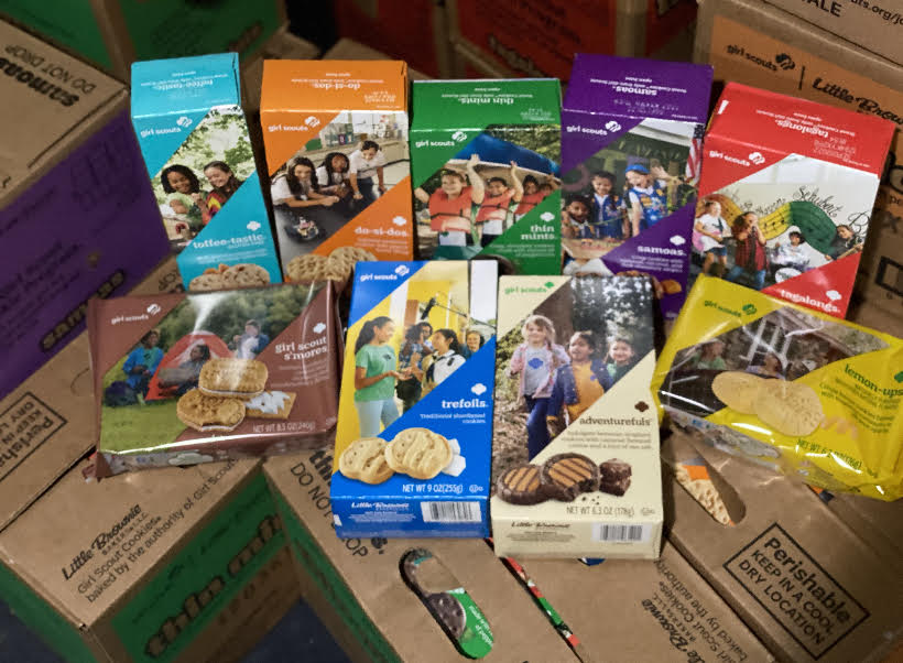 The Girl Scout Cookie flavors being sold this year.