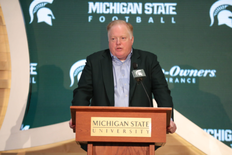 MSU Athletic Director defending his decision to cut the team. Oct 22nd, 2020. Chris Solari, Detroit Free Press.   