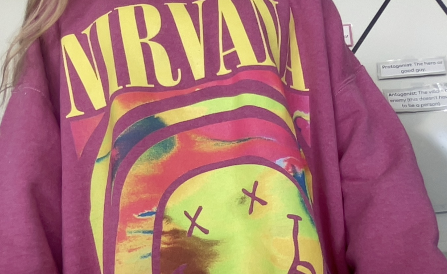West Student Wearing Nirvana T-Shirt