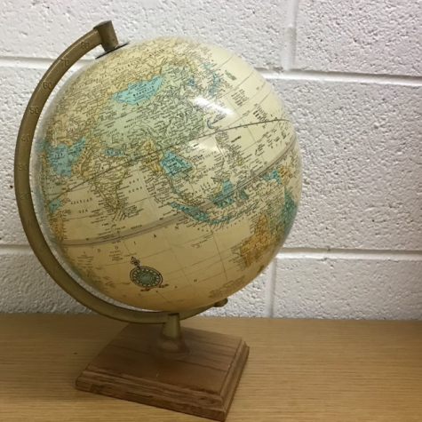 World globe in Mr. Watsons room. 