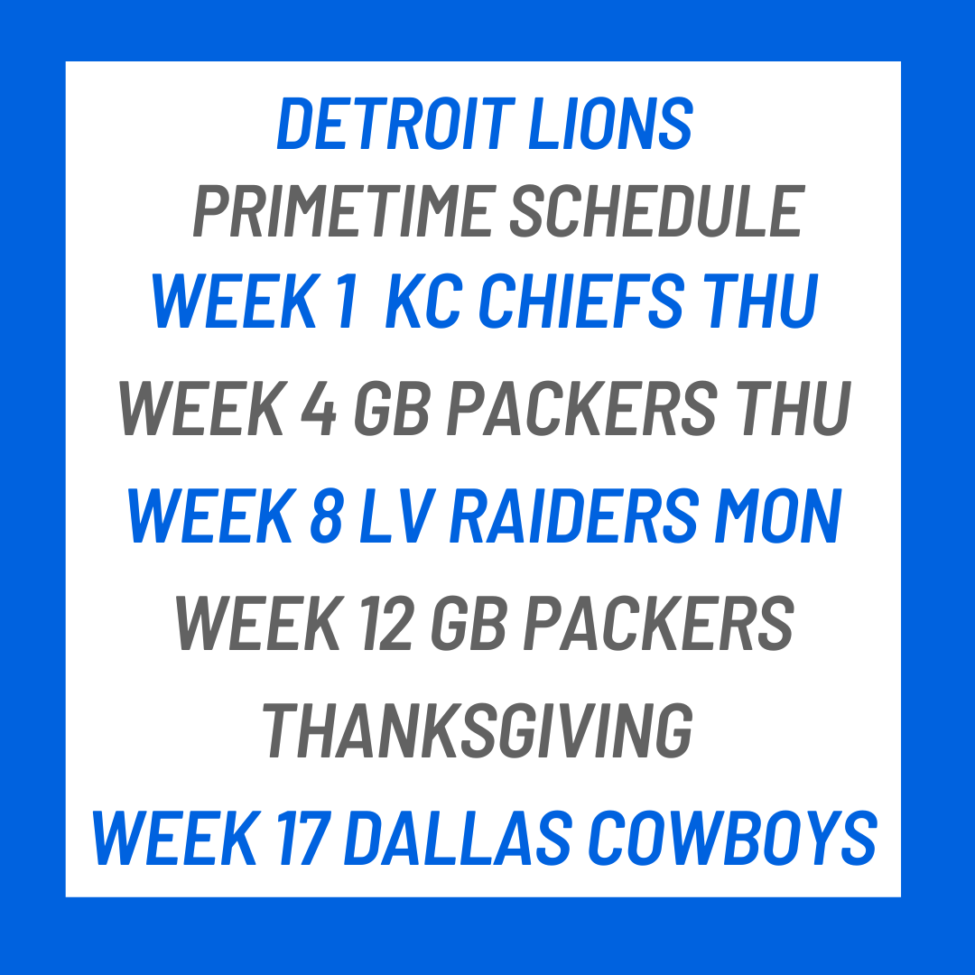 Detroit Lions Makes History with 5 Primetime Games The Bite