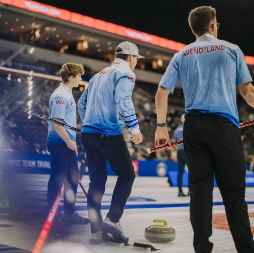 Some player competing in curling